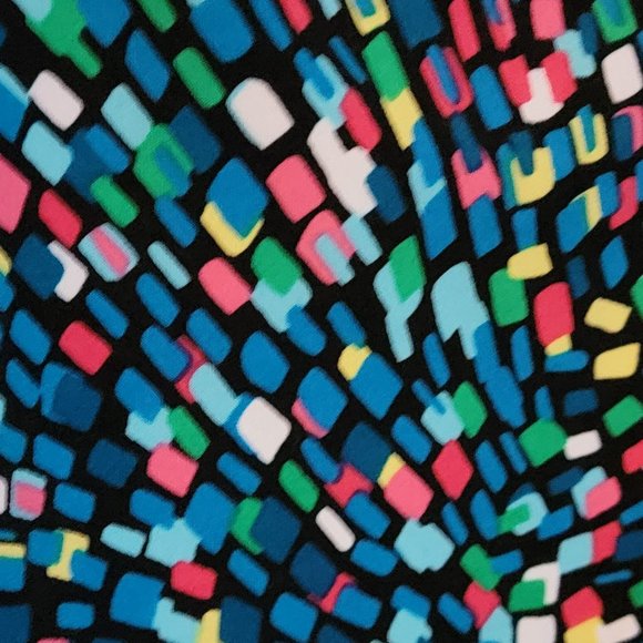 Calvin Klein Geometric Print Matte Jersey Pleat Crew Neck Sleeveless Top Size L - Picture 11 of 16